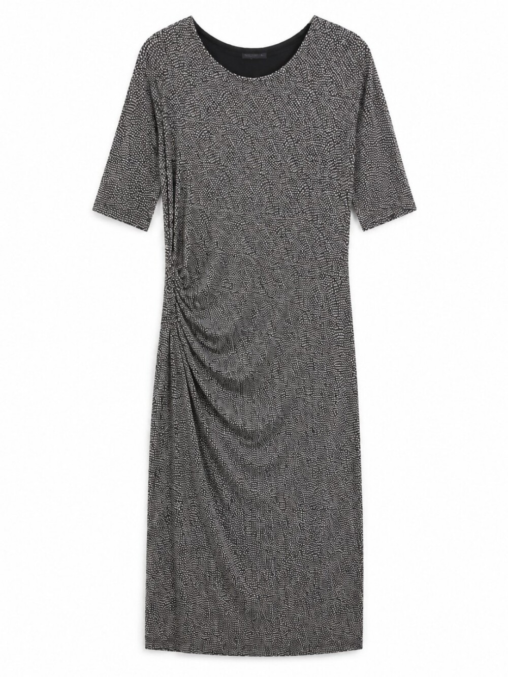 Long Tall Sally Black Ruched Stretch Dress US 8